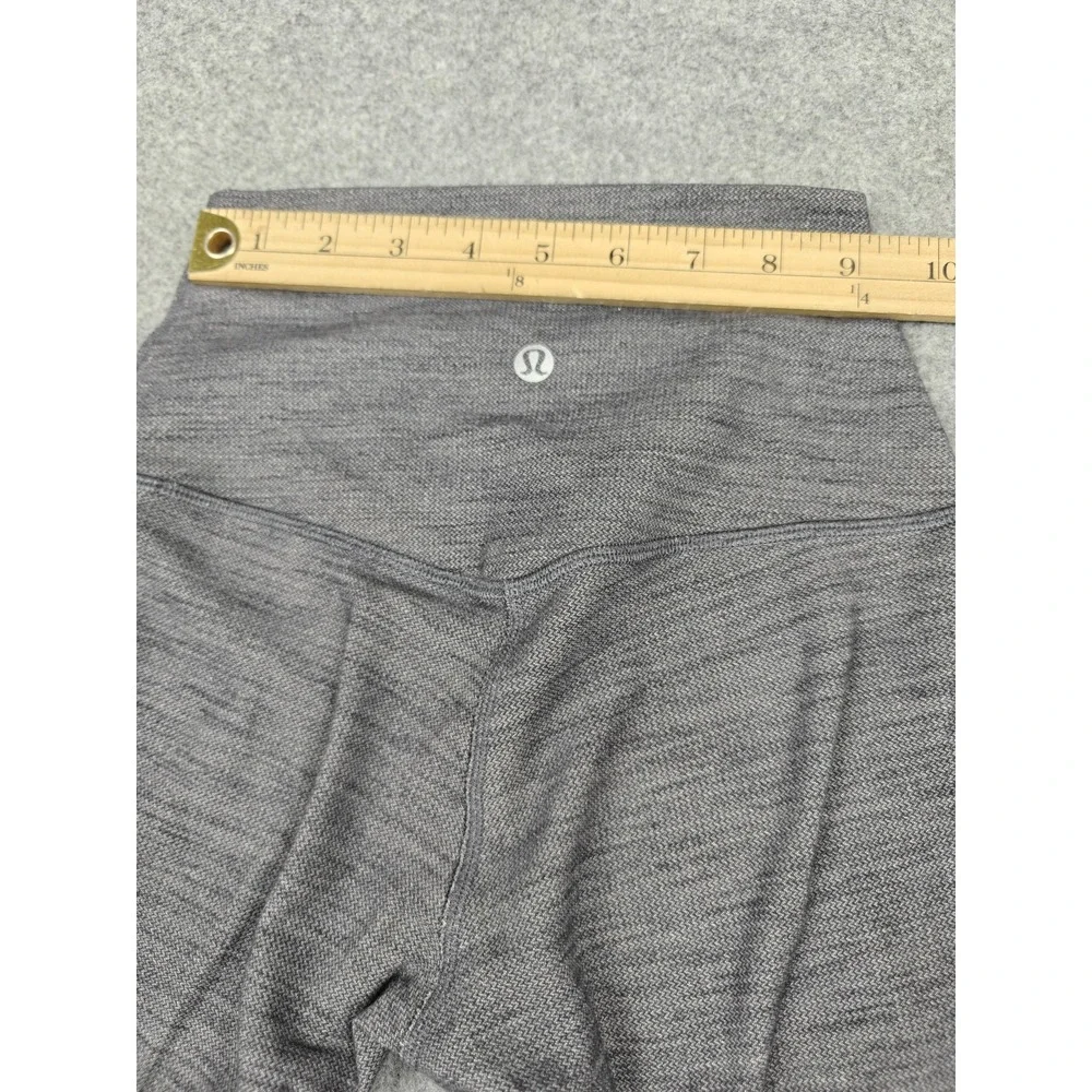 Lululemon Leggings Womens 2 Gray High Rise Ankle Knit Yoga Pants‎ Gym Activewear